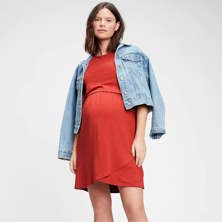 Maternity Overlay Nursing Dress - Gap
