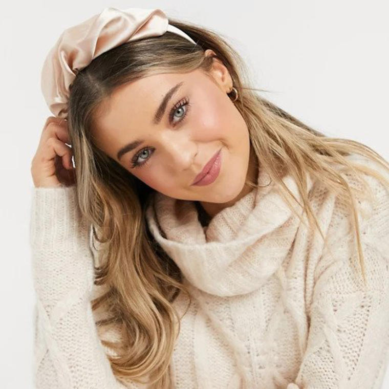 My Accessories London Exclusive ruched volume headband in satin - Asos