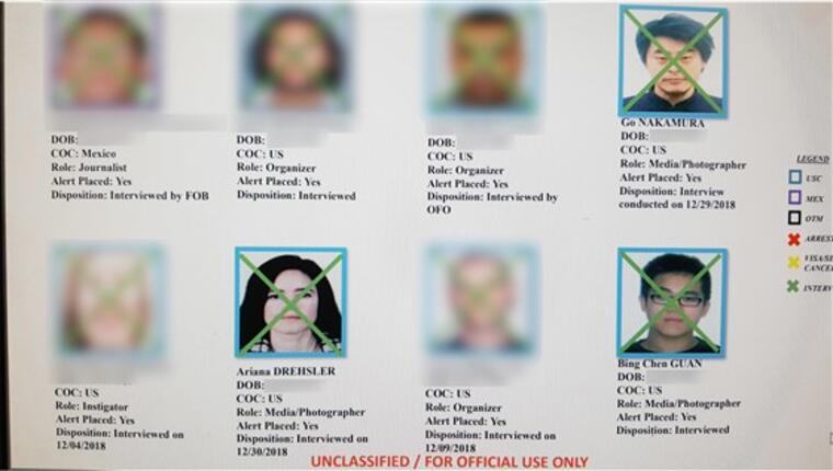 Una muestra de los nombres y fotos contenidos en la lista. NBC7 ha borrado los nombres y las fotos de las personas que no han dado permiso para publicar su información.