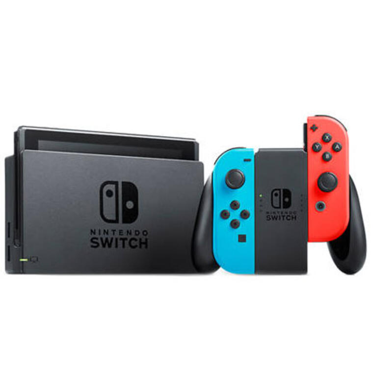 Nintendo Switch with Neon Blue and Neon Red Joy‑Cons- Belk