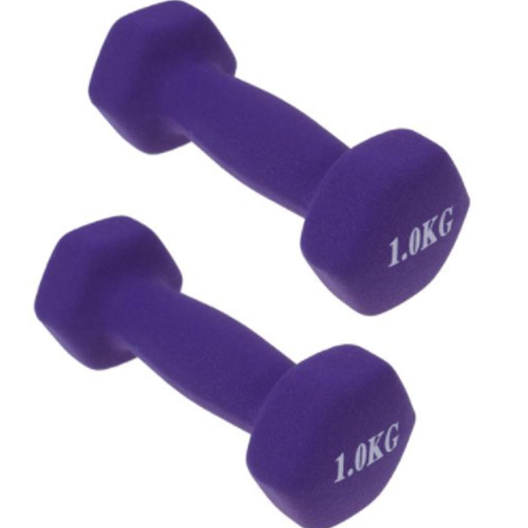One Pair Exercise Dumbbells Frosted Dumbbells Lady Barbells Hand Bar For Yoga Fitness Lose Weight Random Color (1kg)