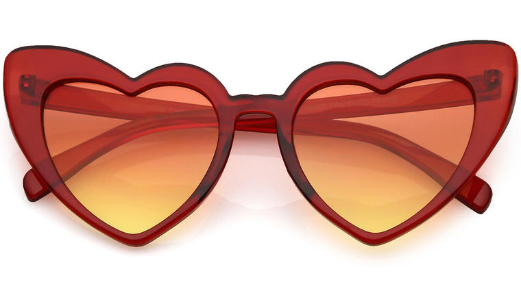 Oversize Extreme Heart Sunglasses Color Gradient Lens 51mm  - Walmart