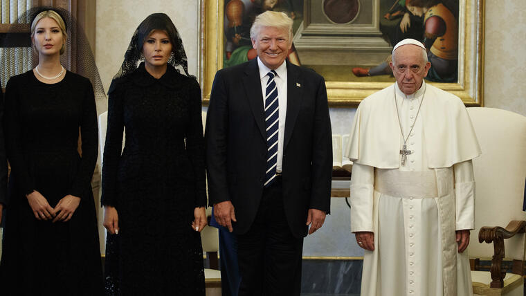 Semblante del Papa ante visita de Donald Trump