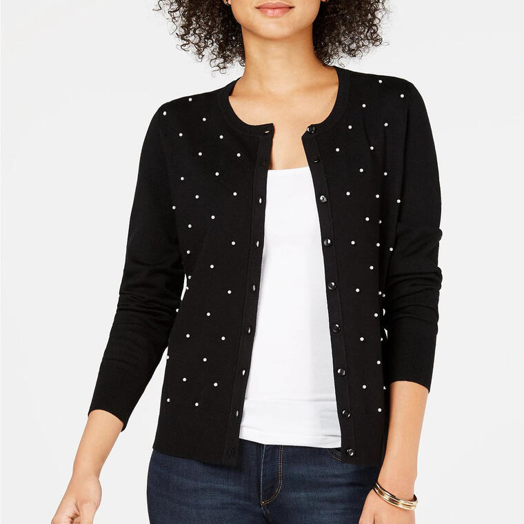 Pearl Embellished Button-Down Cardigan - Macy’s
