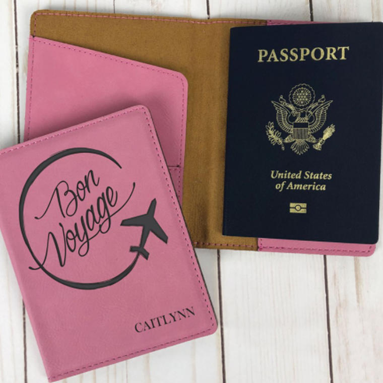 Personalized Bon Voyage Passport Holder