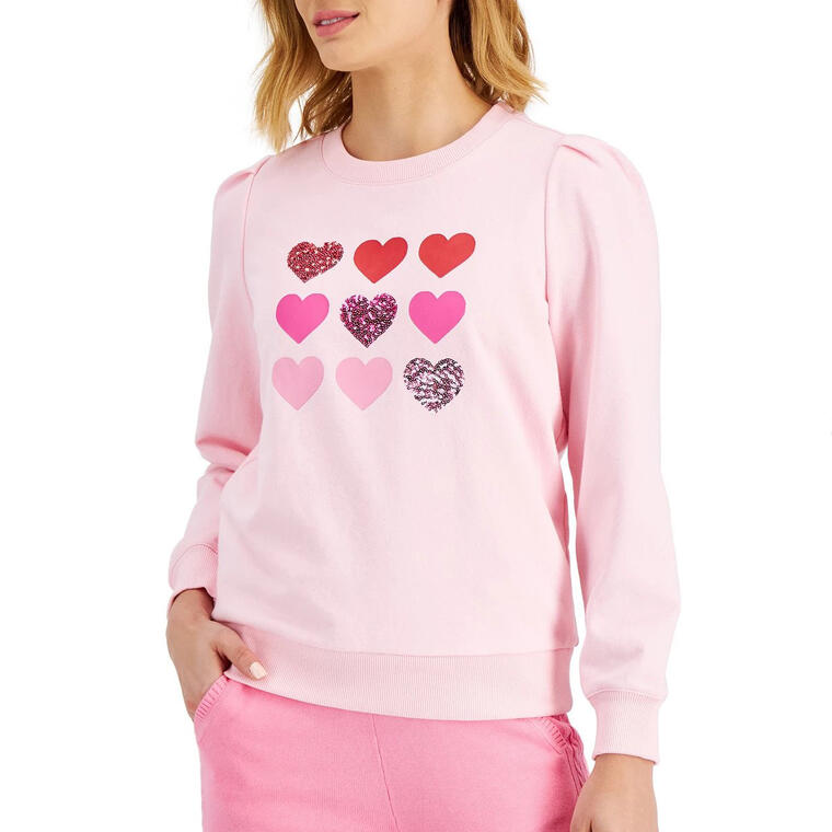 Petite Heart-Graphic Sweatshirt - Macy’s