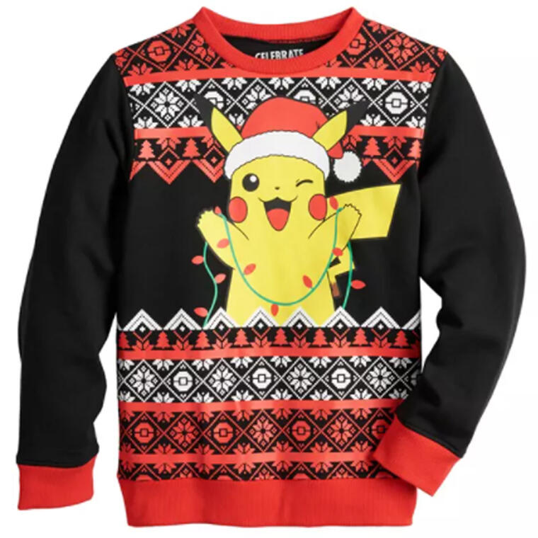 Suéter de Navidad para niño con Picachu de Pokemon.
