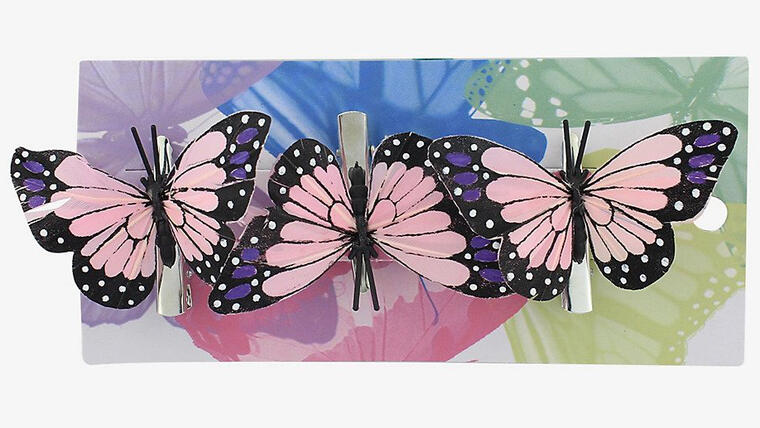 Pink Butterfly Hair Clip Set - Hot Topic