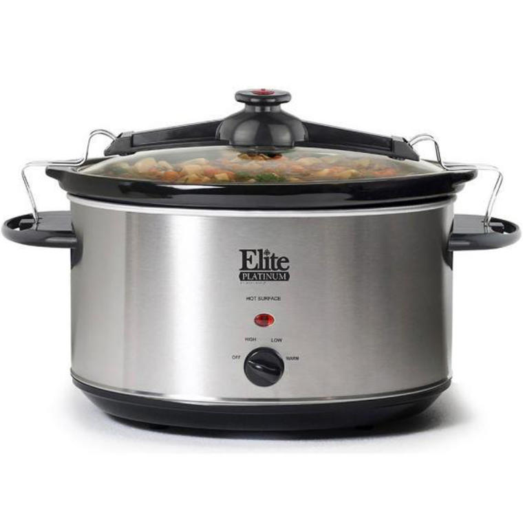 Platinum 8.5 Qt. Stainless Steel Slow Cooker with Locking Lid - The Home Depot