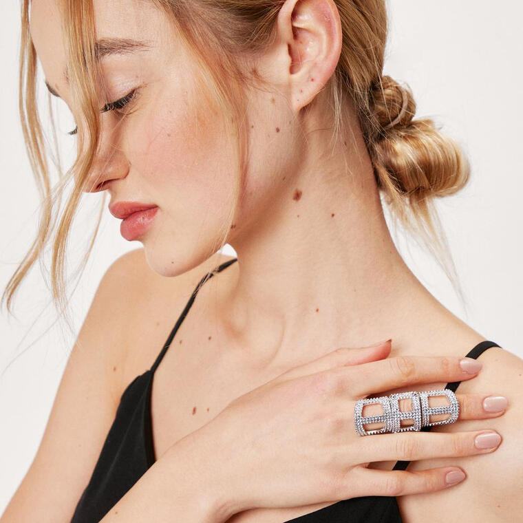 Recycled Diamante Detail Ring Harness - Nasty Gal