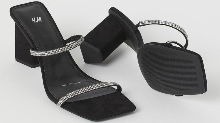 Rhinestone-strap Sandals - H&M