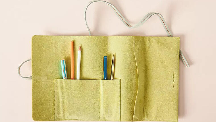 Scout Suede Roll-Up Tech Pouch - Anthropologie