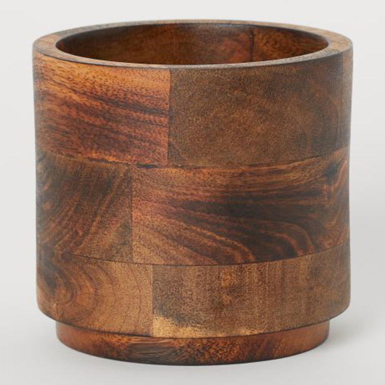 Small Wooden Plant Pot - H&M