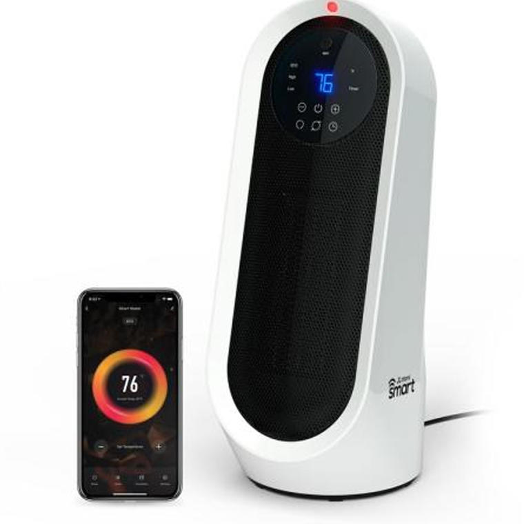 Smart Wi-Fi 1500-Watt Electric Personal Portable Ceramic Oscillating Table Top Space Heater with Digital Touch Screen