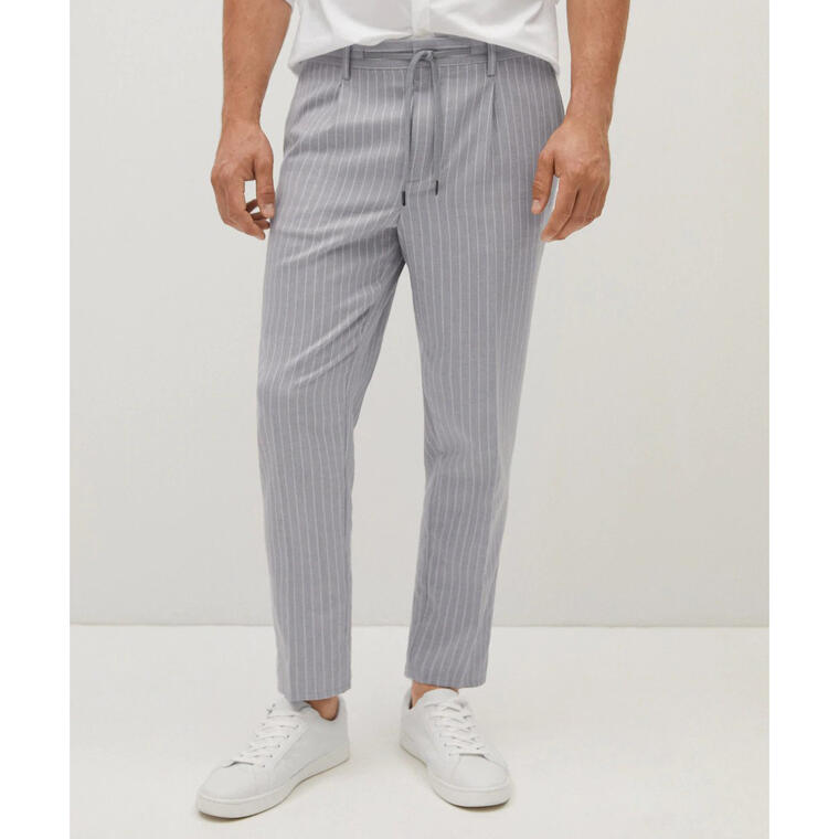 Tapered fit striped pants - Mango