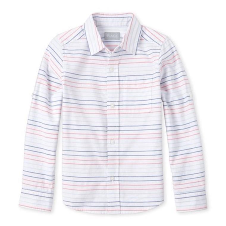 The Children's Place Boys Long Sleeve Oxford Striped Button Down Shirt Sizes 4-16- Walmart
