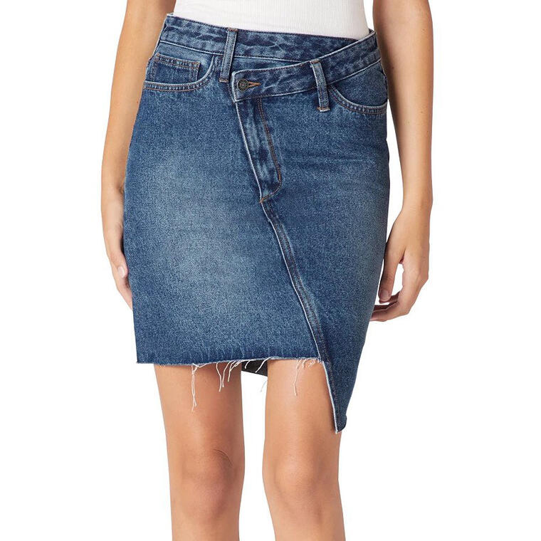 The Riley Cotton Asymmetrical Denim Skirt - Sam Edelman