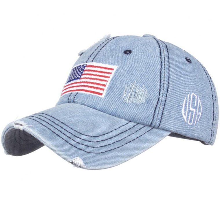 USA American Flag Embroidered Hat, Adjustable Washed Distressed Baseball Cap for Men Women - Walmart