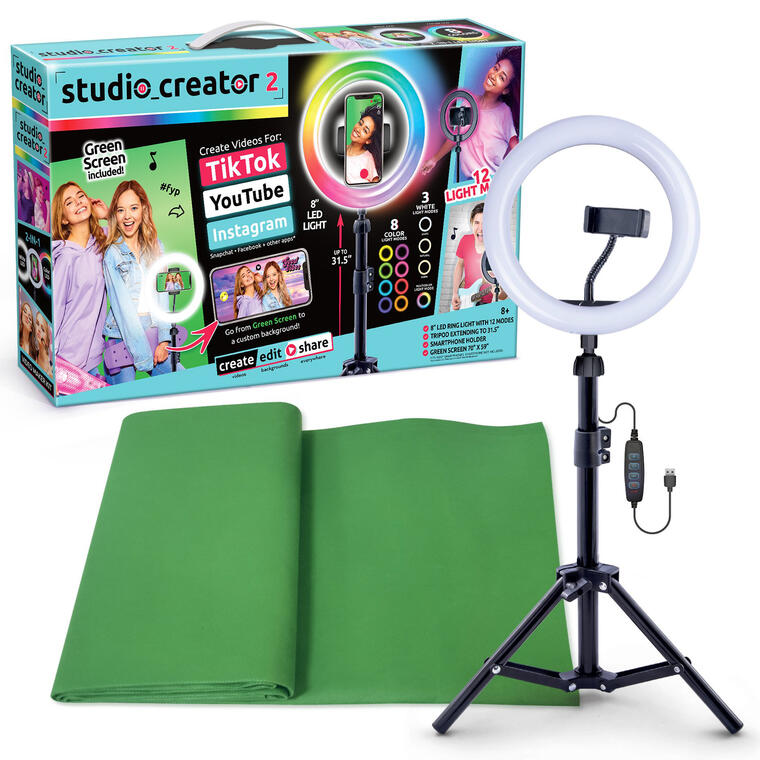 Video Maker Kit-Multicolor Ring Light W Green Screen & Tripod - Walmart
