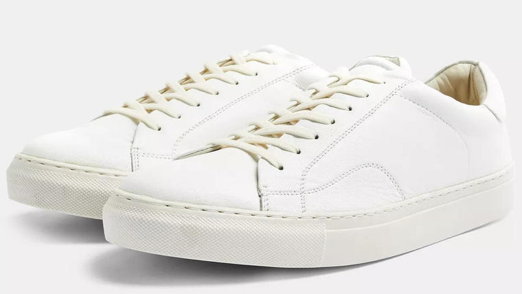 White Real Leather Perry Sneakers - Topman