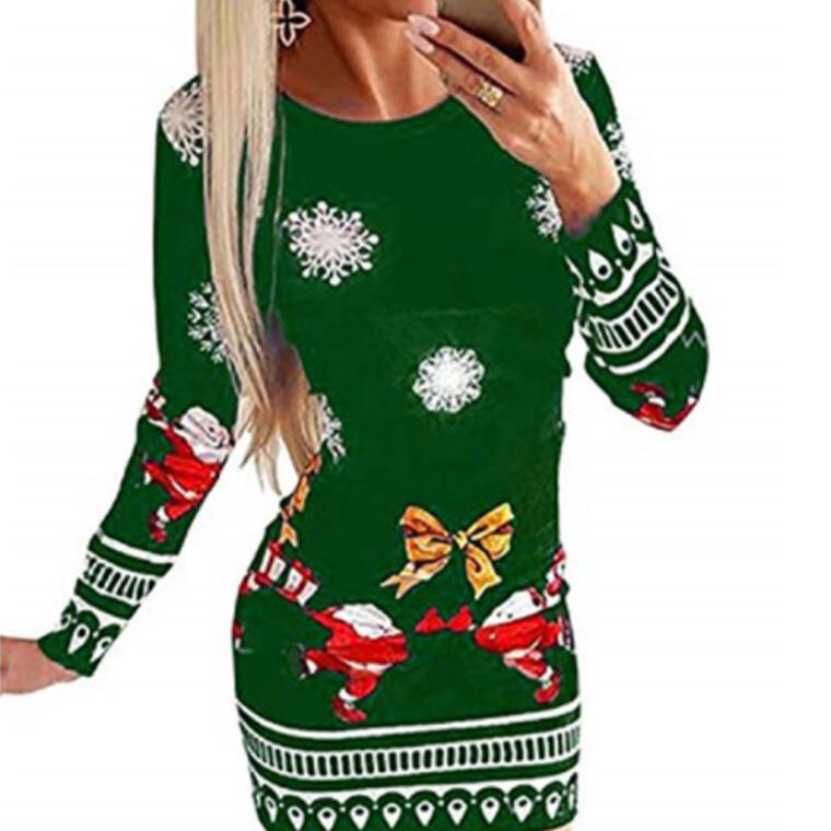 Suéter vestido de Navidad, sexy, para mujer.