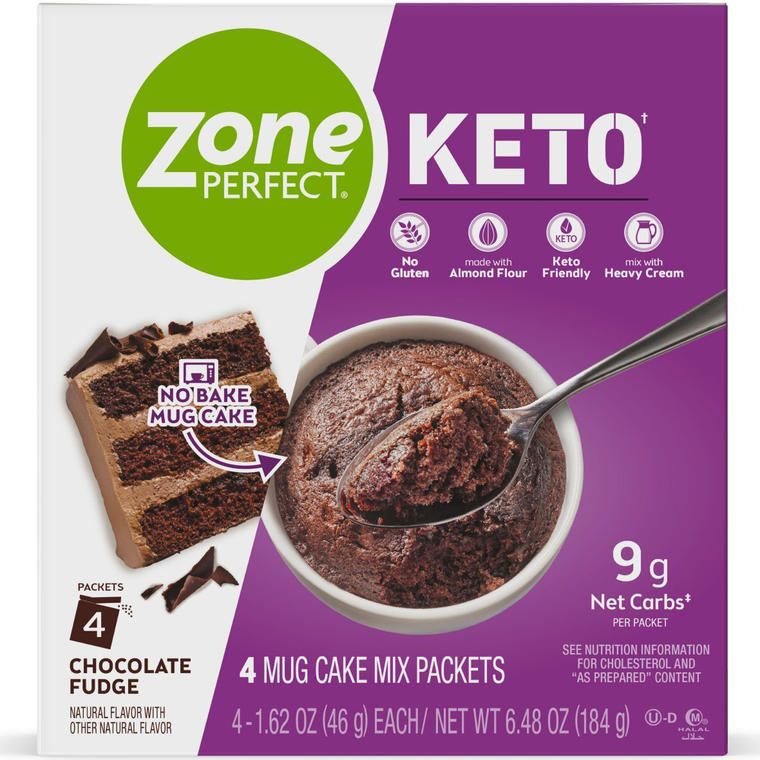 ZonePerfect Keto Chocolate Fudge Mix, 1.62 oz, 4 Count - Walmart