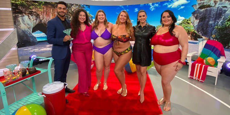Los trajes de baño favoritos para mujeres talla extra que presentan Ana Jurka y Carlos Adyan en Telemundo
