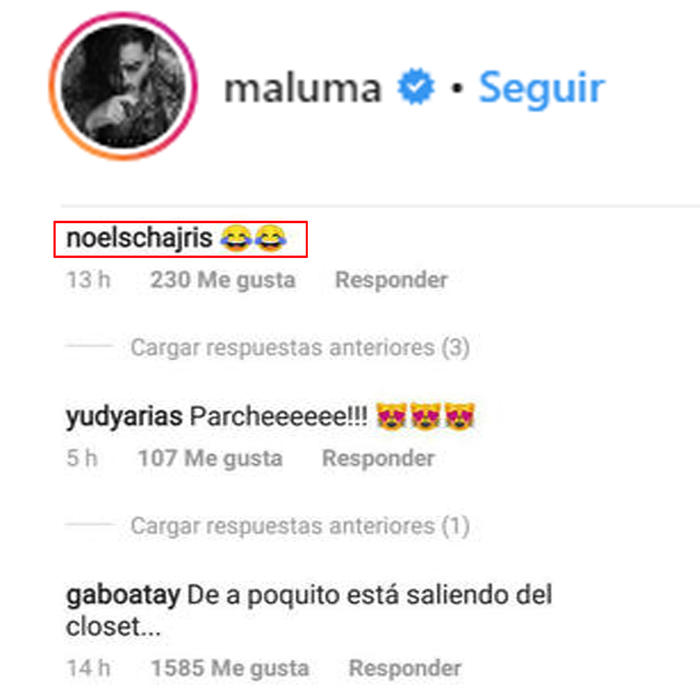 Noel Schajris comenta foto de Maluma