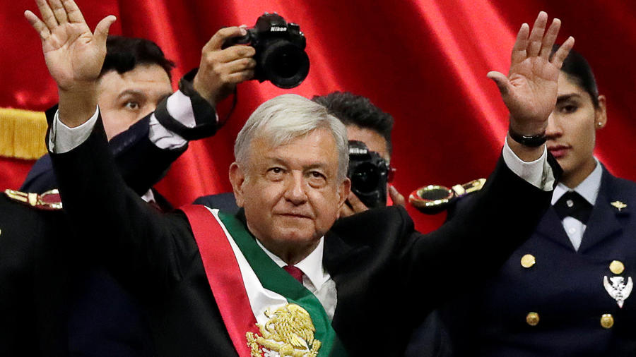 Andres Manuel Lopez Obrador takes office as Mexican president