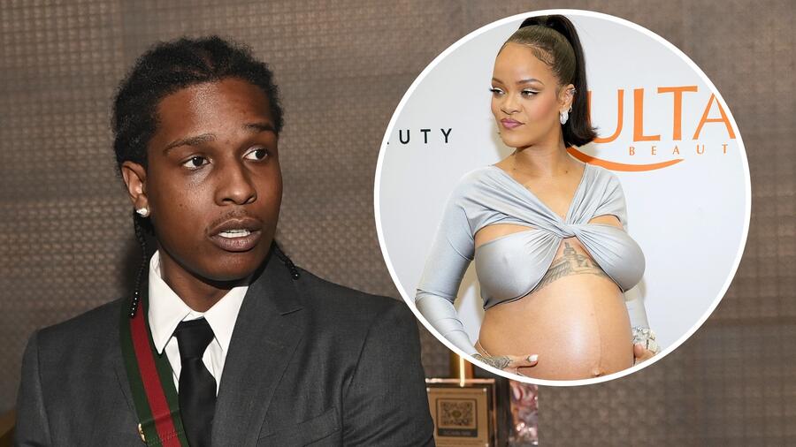A$AP Rocky y Rihanna embarazada.