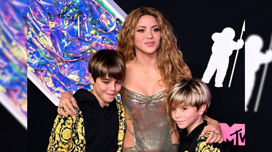 Shakira con Milan y Sasha, sus hijos.