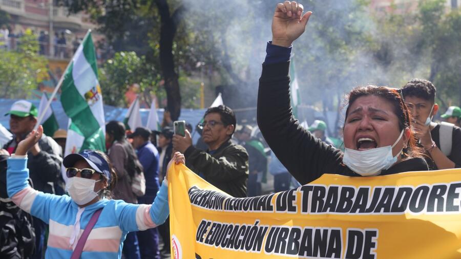 Protesta de maestros en Bolivia
