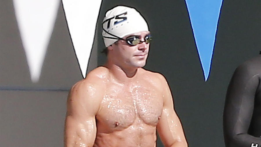 Zac Efron durante una clase de natación.