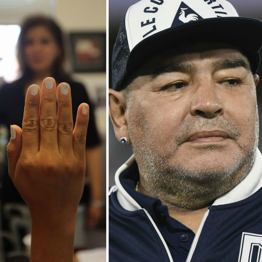 Examen de ciudadanía, Diego Maradona y doctor sosteniendo la mano de su paciente