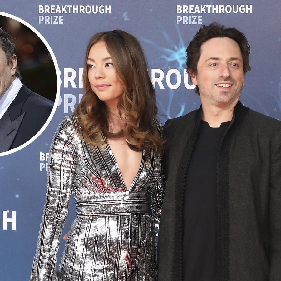 Sergey Brin y su esposa Nicole Shanahan, Elon Musk, con quien se rumora ella tuvo un romance.
