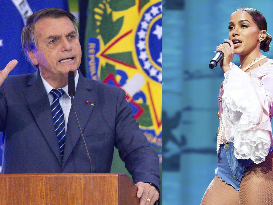 Presidente de Brasil, Jair Bolsonaro, en contra de la cantante Anitta.