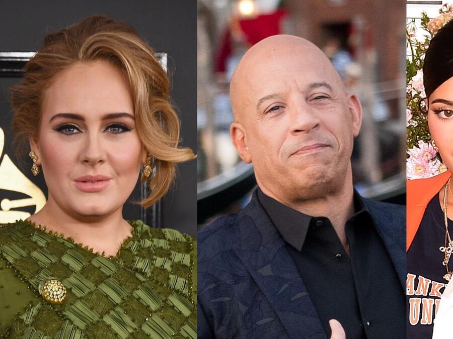 Adele, Vin Diesel, Kylie Jenner