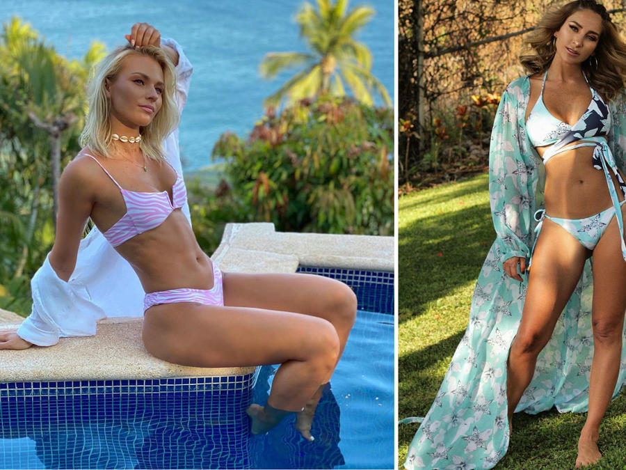 Irina Baeva y Geraldine Bazán en bikini