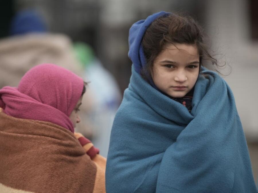 Menores de edad desplazados en Ucrania