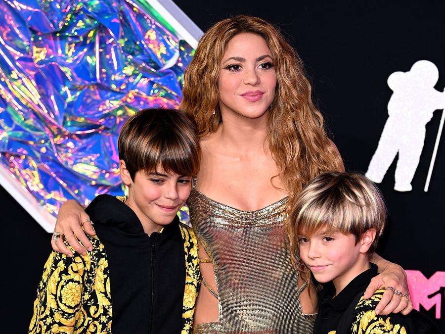Shakira con Milan y Sasha, sus hijos.