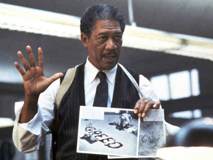 Morgan Freeman en "Se7en".