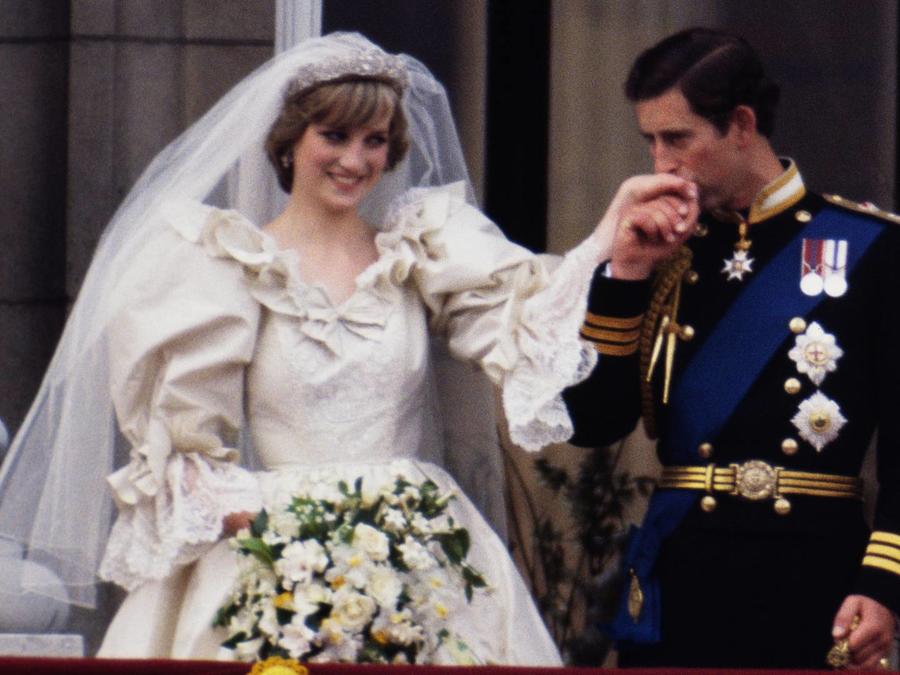 La princesa Diana en el día de su boda con el príncipe Charles