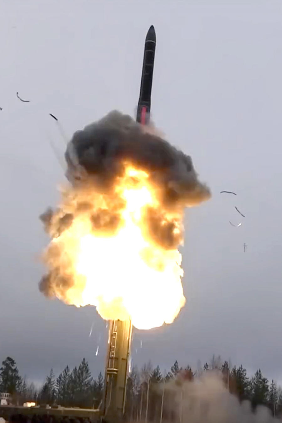 Un misil de alcance intercontinental es lanzado en un lugar y fecha no informados por el Ministerio de Defensa ruso.