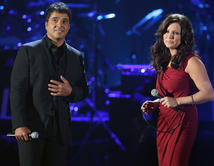 Performing together onstage at the 2012 NCLR ALMA Awards.