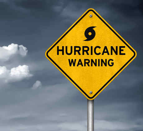Cartel de alerta de huracán
