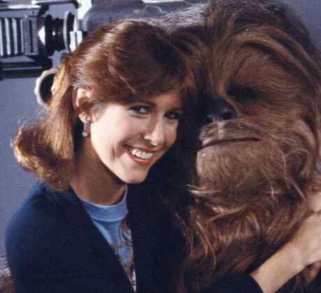 Carrie Fisher y Chewbacca