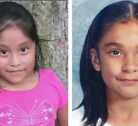 A la izquierda, Dulce María Alavez a los 5 años, cuando desapareció en Nueva Jersey. A la derecha, la imagen creada por los investigadores sobre cómo se vería ahora, con 7 años.